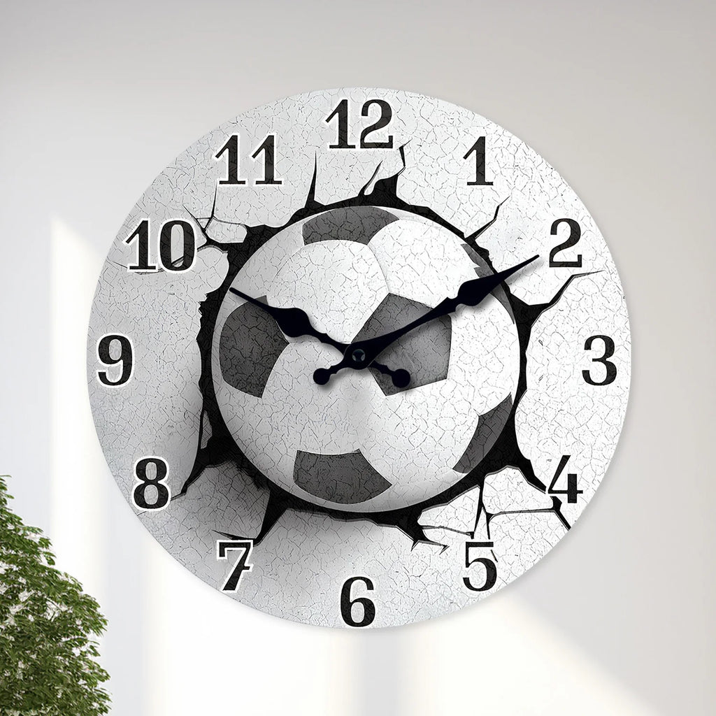 Kickoff Football Wall Clock – Modern Wooden Design