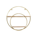 Luna Gold Round Wall Shelf – Modern Iron & Wood