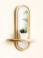 Lume Wooden Wall Mirror Shelf – Modern Floating Display Stand