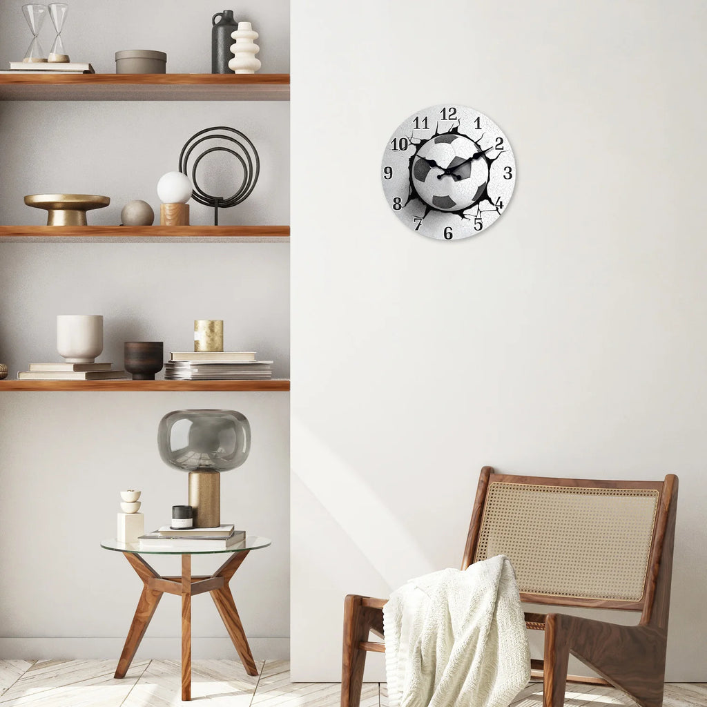 Kickoff Football Wall Clock – Modern Wooden Design
