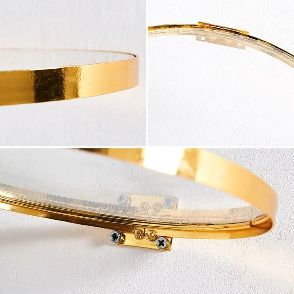 Halo Gold Floating Shelf – Round Iron & Glass Wall Display