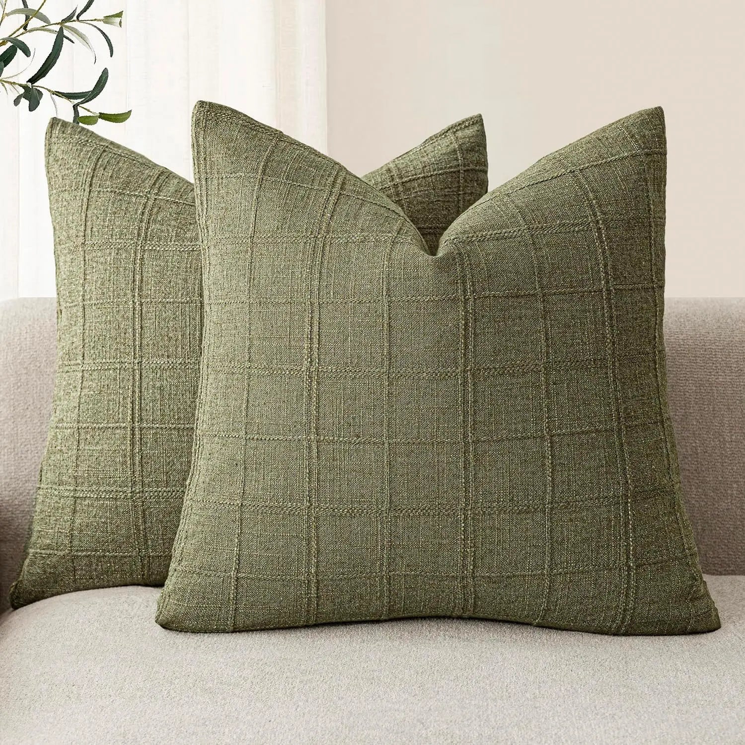 Arden Pillow Cover – Linen & Cotton Decorative Cushion Case (18×18”)