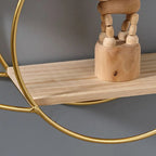 Luna Gold Round Wall Shelf – Modern Iron & Wood